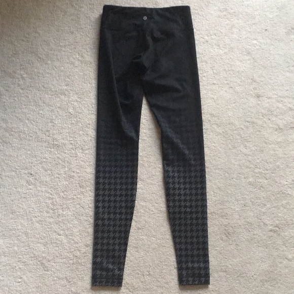 Lululemon Wunder Under Leggings Houndstooth Black Grey - Picture 2 of 3